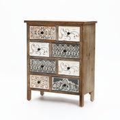 Apothecary Storage, 8 Drawers, Solid and Engineered Wood, Natural Finish