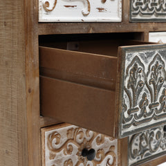 Apothecary Storage, 8 Drawers, Solid and Engineered Wood, Natural Finish