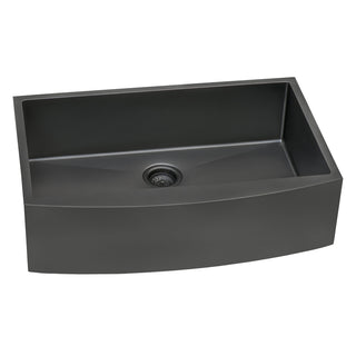 Apron-Front Kitchen Sink, 36-Inch, Single Bowl, Stainless Steel, Gunmetal Black