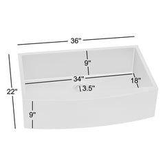 Apron-Front Kitchen Sink, 36-Inch, Single Bowl, Stainless Steel, Gunmetal Black