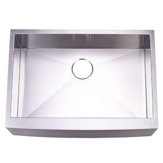 Apron-Front Kitchen Sink, Denver, 30 Inch Single Bowl in Brushed Stainless Steel