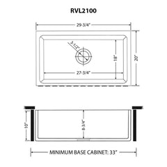 Apron-Front Kitchen Sink, Reversible, Single Bowl, Fireclay, 30 x 20 Inch, White
