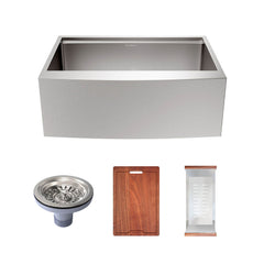 Apron Front Kitchen Sink, Rivage, Single Basin in Stainless Steel