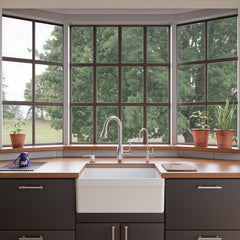 Apron Kitchen Sink, Single Bowl, Fireclay, 26 Inch, White