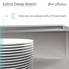 Apron Kitchen Workstation Sink, Rivage, Single Basin in Stainless Steel