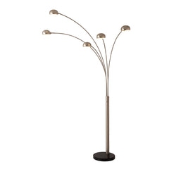 Arc Floor Lamp, 5 Light, Steel with Marble Base