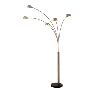 Arc Floor Lamp, 5 Light, Steel with Marble Base