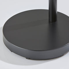 Arc Floor Lamp, 75 in Tall with Black Finish and Beige Shade
