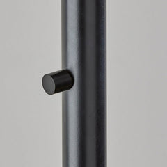 Arc Floor Lamp, 75 in Tall with Black Finish and Beige Shade