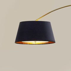 Arc Floor Lamp, 81 in, Antique Brass with Black Shade