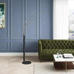 Arc Floor Lamp, 92 in Tall, Black Metal with Dimmer Switch