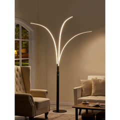 Arc Floor Lamp, 92 in Tall, Black Metal with Dimmer Switch