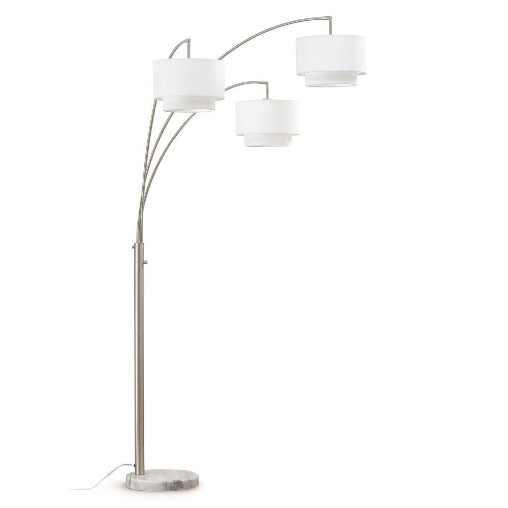 Arc Floor Lamp with 3 Lights in White
