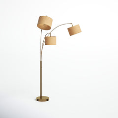 Arc Lamp, 3-Light, Antique Brass with Marble Base