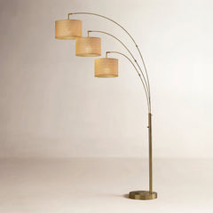 Arc Lamp, 3-Light, Antique Brass with Marble Base