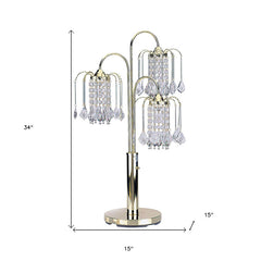 Arc Lamp, 3-Light, Metal Base with Clear Plastic Shade