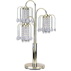 Arc Lamp, 3-Light, Metal Base with Clear Plastic Shade