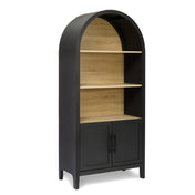 Arch Bookcase with 3 Shelves in Black Gloss Finish