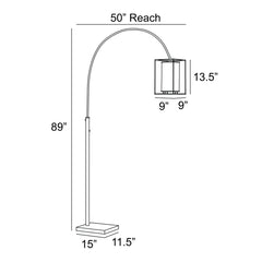 Arch Floor Lamp with Black Steel Cage Shade