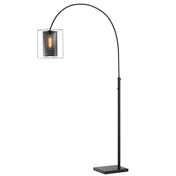 Arch Floor Lamp with Black Steel Cage Shade