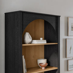 Arched Bookcase with 5 Shelves, 78 in H x 32 in W x 13 in D