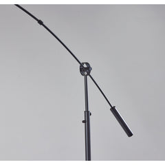 Arched Floor Lamp, 81 in Tall with Beige Drum Shade and Black Base