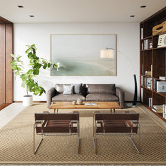 Arched Floor Lamp, Dark Brown Wood and Brushed Nickel with White Linen Shade