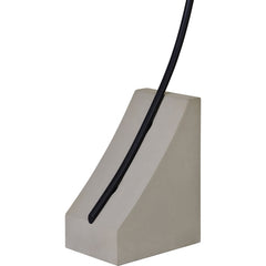 Arched Floor Lamp, Iron and Concrete, Gray Base with White Shade