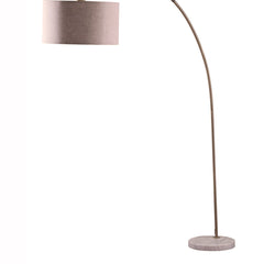 Arched Floor Lamp with Antique Gold Shade and Beige Base