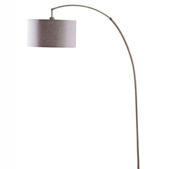 Arched Floor Lamp with Antique Gold Shade and Beige Base