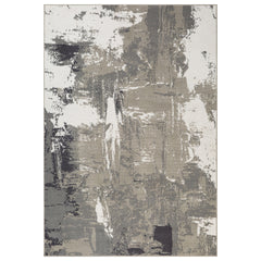 Area Rug, 10'6" x 13'9", Gray with Abstract Pattern