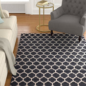Area Rug, 10 Ft x 14 Ft 1 In, Black Polypropylene