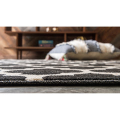 Area Rug, 10 Ft x 14 Ft 1 In, Black Polypropylene