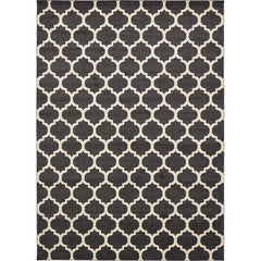 Area Rug, 10 Ft x 14 Ft 1 In, Black Polypropylene