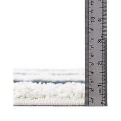Area Rug, 10 Ft x 14 Ft 1 In, Blue Polyester with Cotton Backing