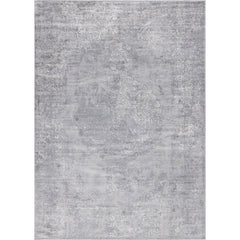 Area Rug, 10 Ft x 14 Ft 1 In, Gray Polypropylene with Jute Backing