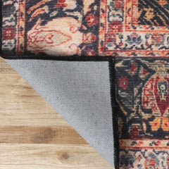 Area Rug, 10 Ft x 14 Ft, Brown Polyester with Medallion Pattern