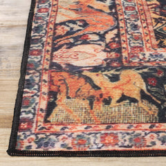 Area Rug, 10 Ft x 14 Ft, Brown Polyester with Medallion Pattern