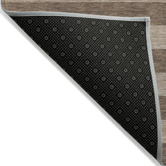 Area Rug, 10 ft x 14 ft, Coffee Striped Polyester