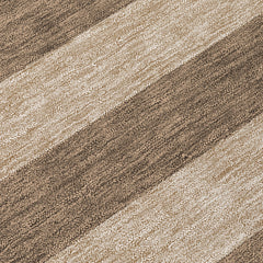 Area Rug, 10 ft x 14 ft, Coffee Striped Polyester