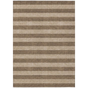 Area Rug, 10 ft x 14 ft, Coffee Striped Polyester