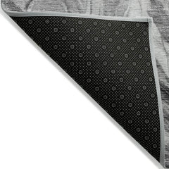 Area Rug, 10 ft x 14 ft, Gray Polyester with Abstract Pattern