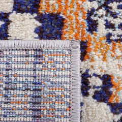 Area Rug, 10 Ft x 14 Ft, Polypropylene in Beige, Orange and Blue
