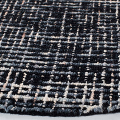 Area Rug, 10 ft x 14 ft Rectangle in Black and Gray Wool