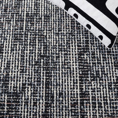 Area Rug, 10 ft x 14 ft Rectangle in Black and Gray Wool