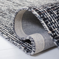 Area Rug, 10 ft x 14 ft Rectangle in Black and Gray Wool