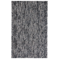 Area Rug, 10 ft x 14 ft Rectangle in Black and Gray Wool