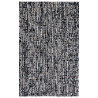 Area Rug, 10 ft x 14 ft Rectangle in Black and Gray Wool
