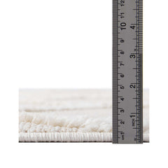 Area Rug, 10' x 14'1", Ivory with High-Low Pile