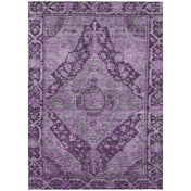 Area Rug, 10' x 14', Eggplant Polyester with Oriental Pattern